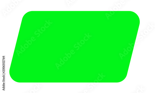 Фотография Tilted rectangle shape with slanted top and bottom, dynamic green icon for modern infographics or creative UI