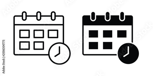 Schedule Callendar icon element for design. Vector symbols