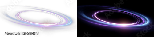 фотографія Bright colorful neon rings with smooth dynamic waves, PNG format