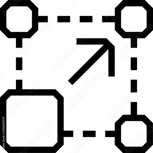 Fotografie Maximize Object Outline Icon