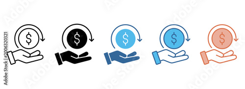 Crowd Funding Icon Set Multiple Style Collection