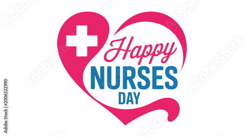 Obraz na płótnie happy nurses day healthcare appreciation illustration with heart shape and medic