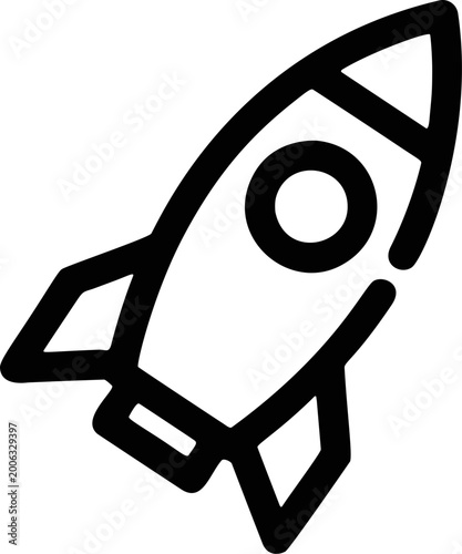 Startup Rocket Launch Outline Icon. A startup rocket launch outline symbol for fast progress and innovation.