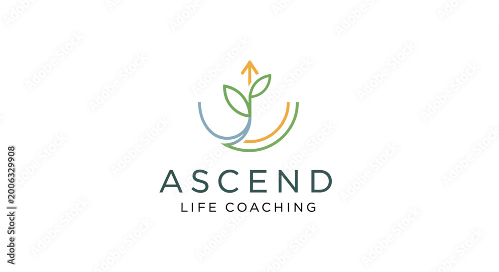 Fototapeta premium Ascend Life Coaching Logo: Growth, Development, and Personal Transformation
