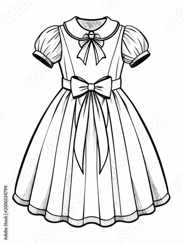 Elegant vintage children's dress with bow detail