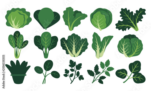 Fresh Market Vegetables Vector Icons, Healthy Food Design
