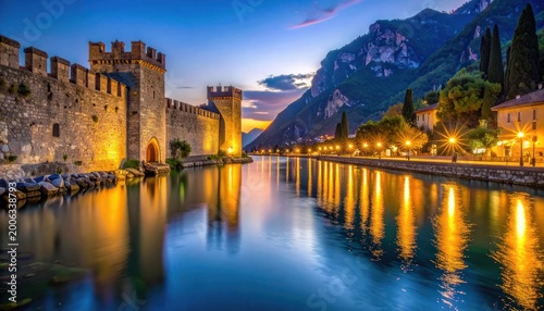 Twilight reflections over ancient fortifications