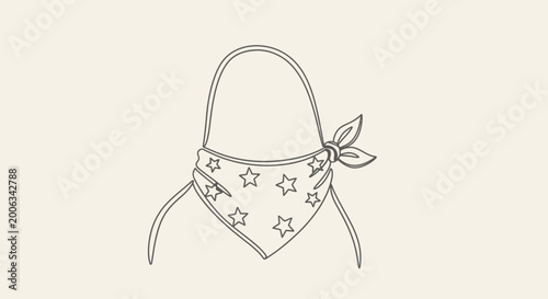 Quadro su tela Hand-drawn baby bib with star pattern a charming accessory for infants