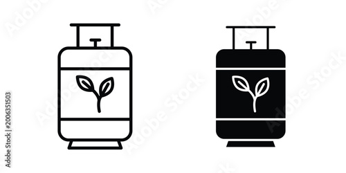 Tableau sur toile Biogas icon design. Editable Stroke. Isolated on white background