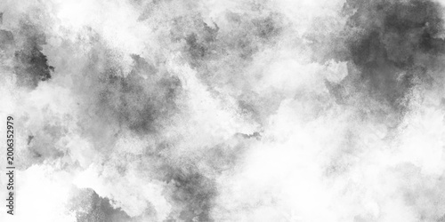 Canvastavla Gray or white fog smoke isolated transparent background, grunge smog texture art design, abstract gray watercolor texture with grunge Stains and Soft brush Strokes