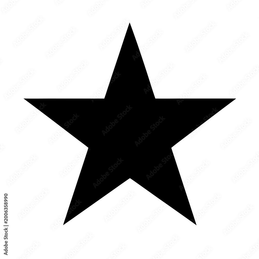 Fototapeta premium Five Point Star Icon Silhouette Vector Isolated on White Background