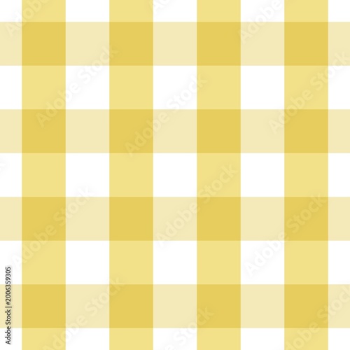 Yellow Gingham Seamless Pattern, Checkered Plaid Fabric Background