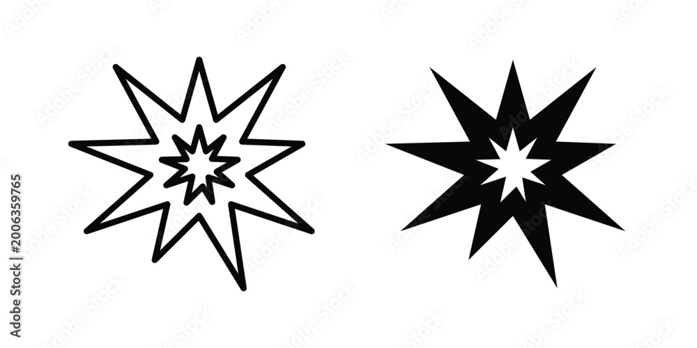 Obraz premium Explosion icon design. Editable Stroke. Isolated on white background