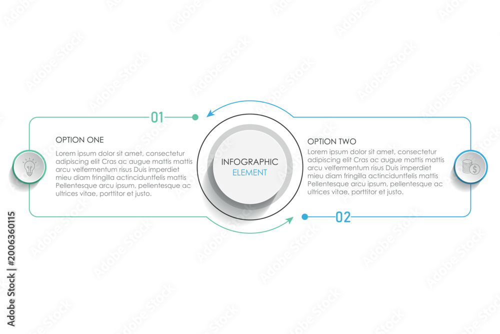 Naklejka premium 2 step infographic template vector element