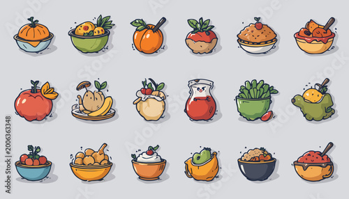 set of  fast food vector