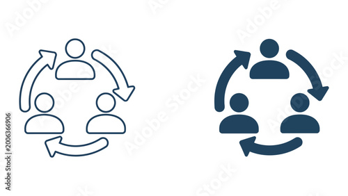 Fotografie Team synchronization and cyclical workflow vector icon for project management sh