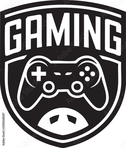 Shield emblem featuring a game controller icon for professional gaming teams