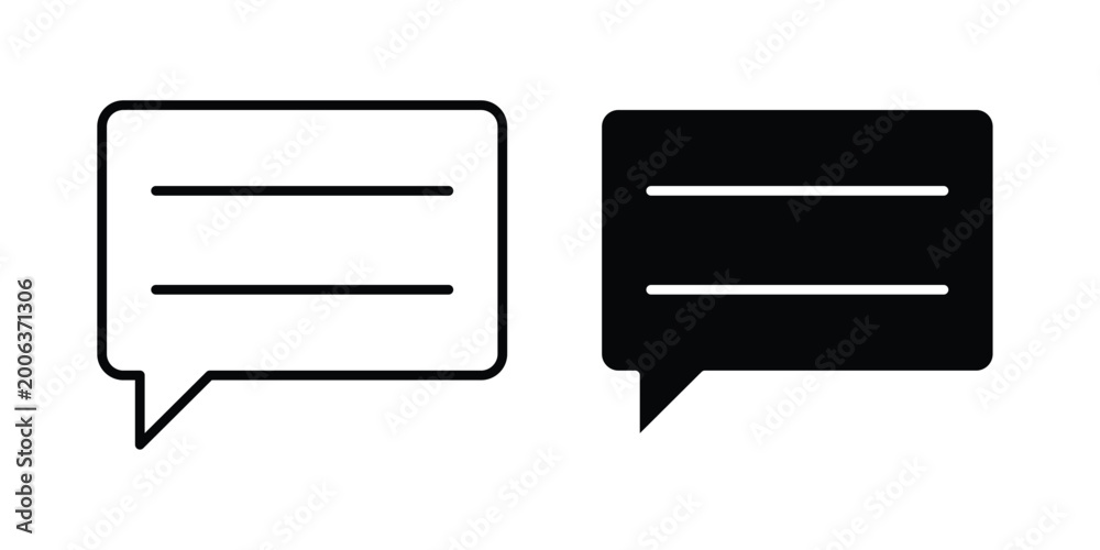 Naklejka premium Message icon design. Editable Stroke. Isolated on white background