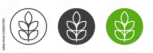 Tableau sur toile Wheat stalk icons for dietary fiber and healthy cereal nutrition