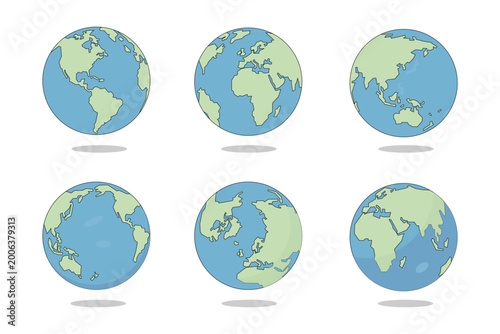 Earth Icon Set - Planet Globe Variations, World Map Symbols and Global Vector Collection