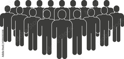 Group of abstract human figures representing community, teamwork, and social connection