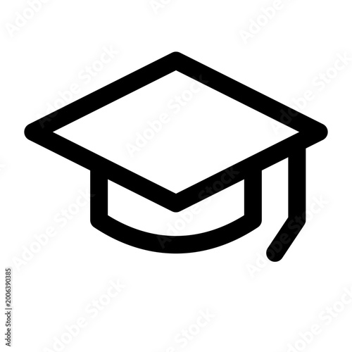 Graduation cap icon, academic symbol, education logo, graduation hat
