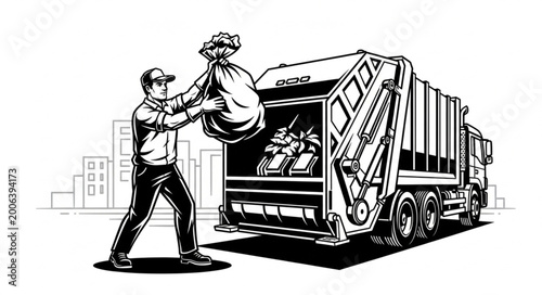 Φωτογραφία Robbery in Progress with Thief Stealing from Truck.