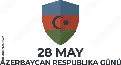 Free Download Azerbaijan Republic Day icon with shield and flag colors - GFXLoad