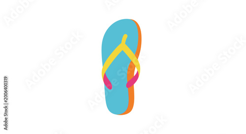 Tableau sur toile Colorful flip flop sandal footwear.