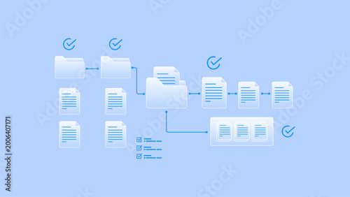 Fotografi Digital document management workflow system with file processing automation and data flow diagram
