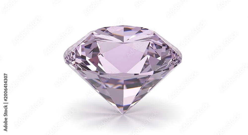 Fototapeta premium Beautiful sparkling pink diamond isolated on white background