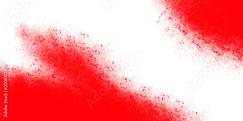 Abstract Vibrant Red Watercolor Splatter on White Background with Copy Space