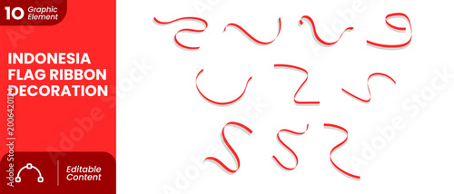 Indonesia Flag Ribbon Decoration