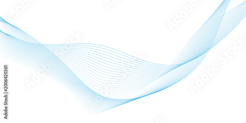 Φωτογραφία abstract flowing blue wave pattern on white background, blue wave line design element isolated on transparent background, representing sound or data transmission in digital technology