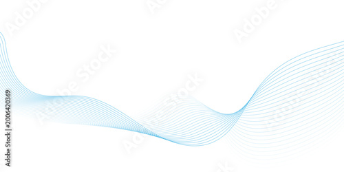Φωτογραφία abstract flowing blue wave pattern on white background, blue wave line design element isolated on transparent background, representing sound or data transmission in digital technology