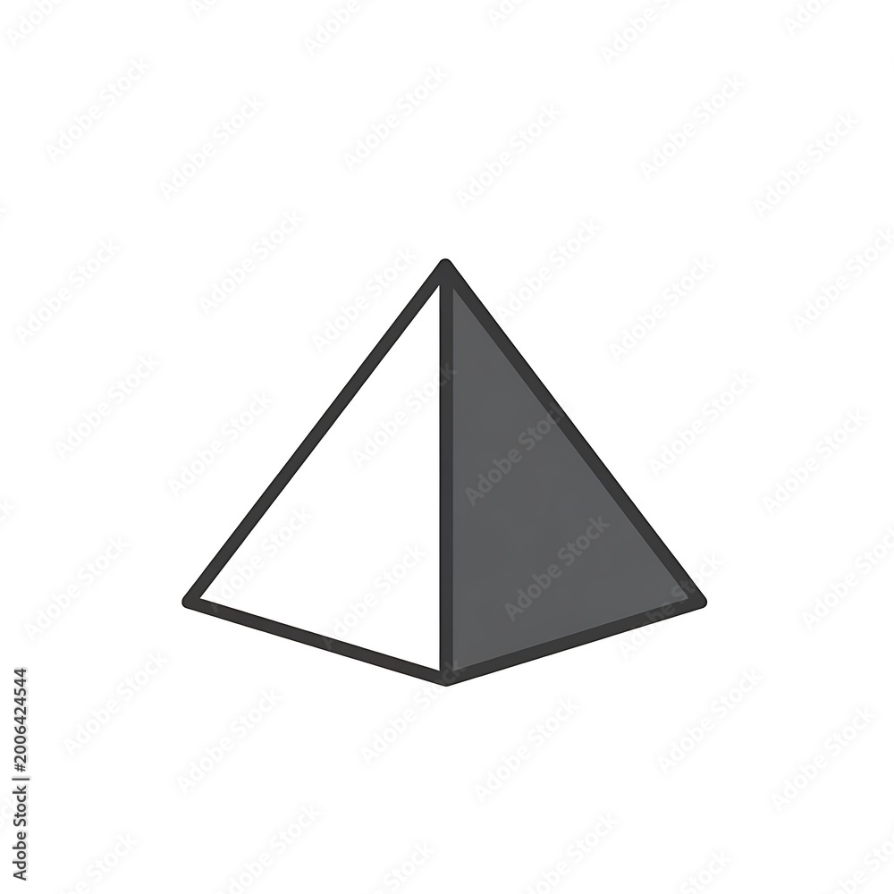 Fototapeta premium Geometric Pyramid Shape Icon.