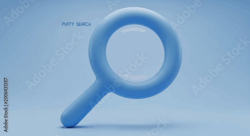 Photos Minimalist illustration of a magnifying glass symbolizing discovery, research, a