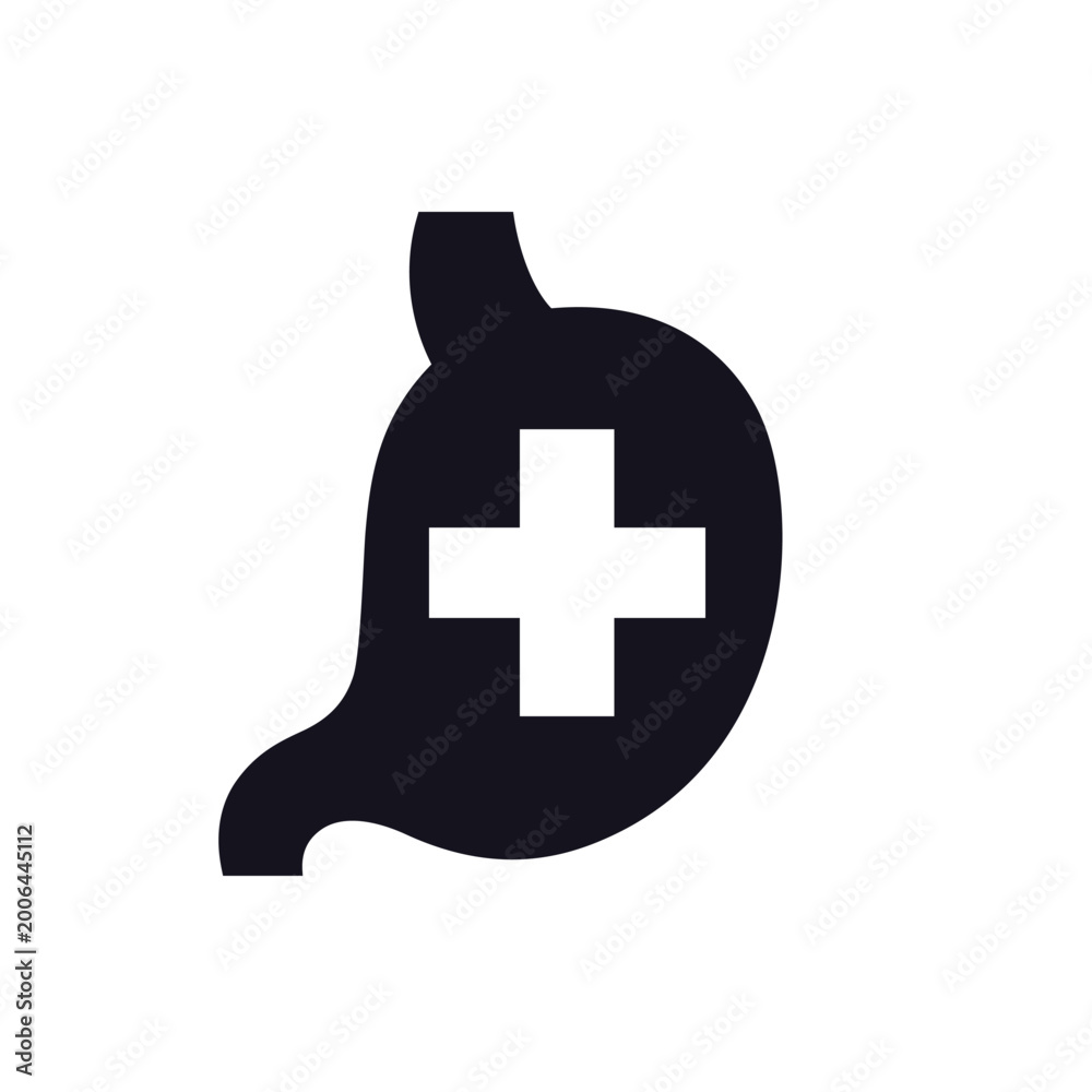 Fototapeta premium stomach health icon, pictogram on white