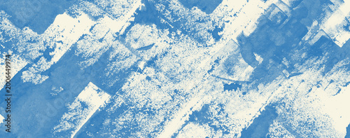 Abstract Blue and Cream Grunge Brush Stroke Texture Background