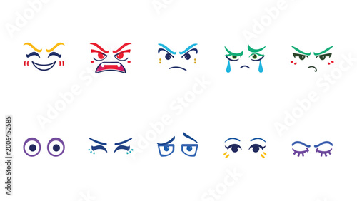 Canvastavla Expressive Emotions: A collection of various eyes expressing a range of complex emotions from happiness to sadness, illustrating the depth of human emotions and states of mind