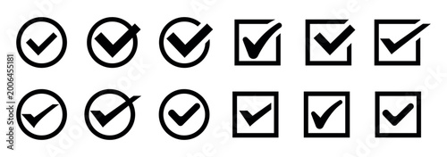 Foto Vector illustration of check mark icon set