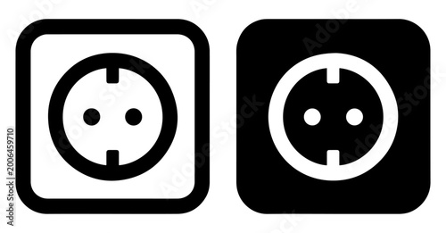 Tableau sur toile power socket icon electric outlet mains