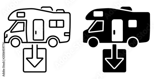 Tableau sur toile rv dump station icon waste disposal vector