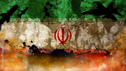 Фотография War and armed conflict threaten peace in Iran