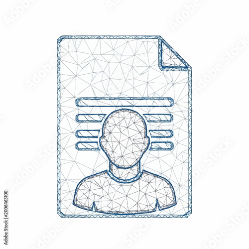 Obraz na plátně Digital document with human profile icon and text lines.