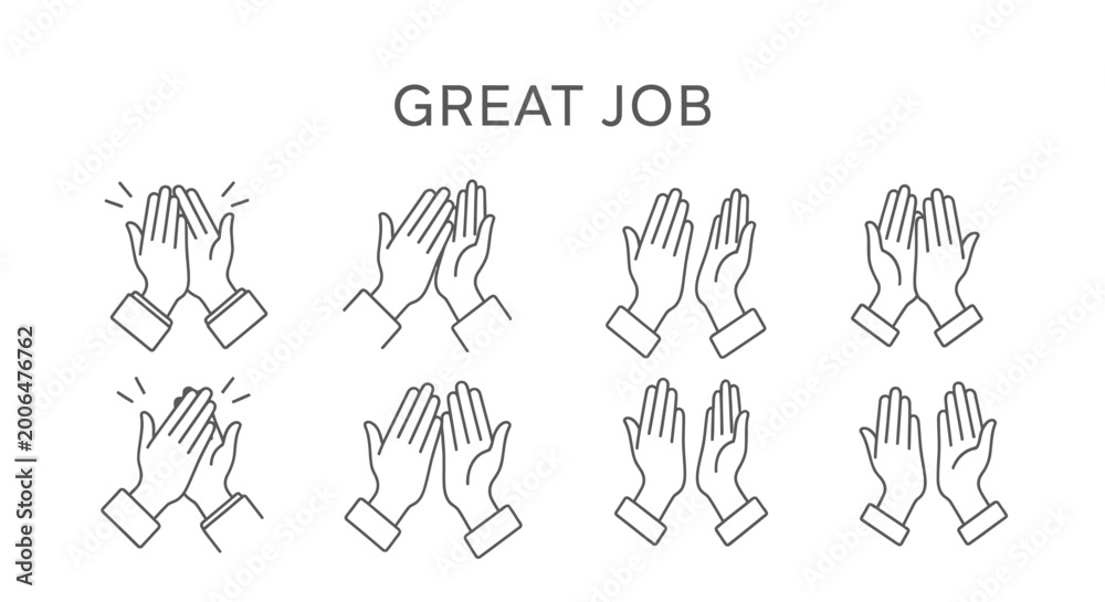 Fototapeta premium Hands clapping in different positions.