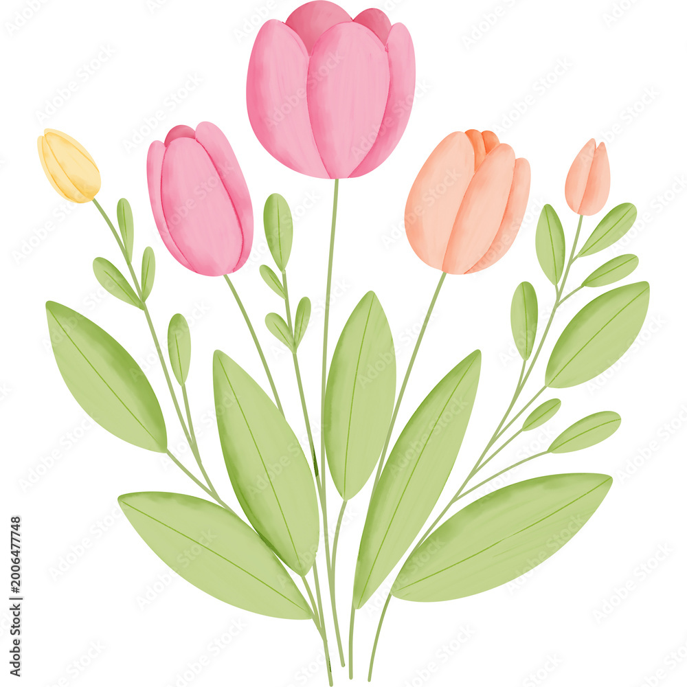 Obraz premium bouquet of pink tulips