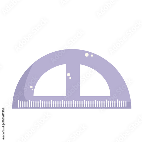 Protractor Ruler Icon for Geometry and Education