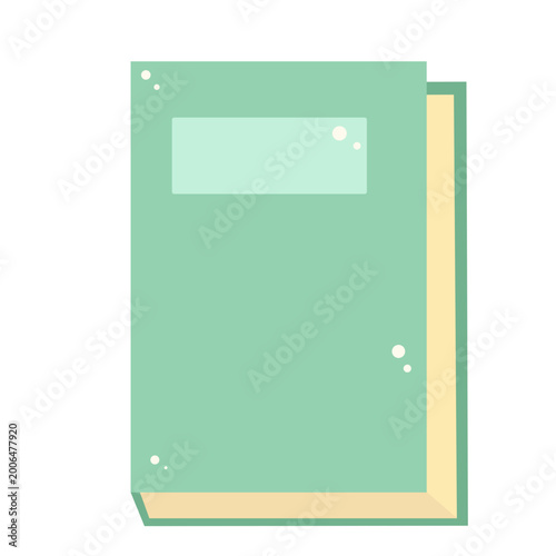 Green School Book Icon in Flat Design Style