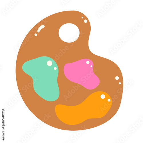 Artist Paint Palette Icon with Color Spots